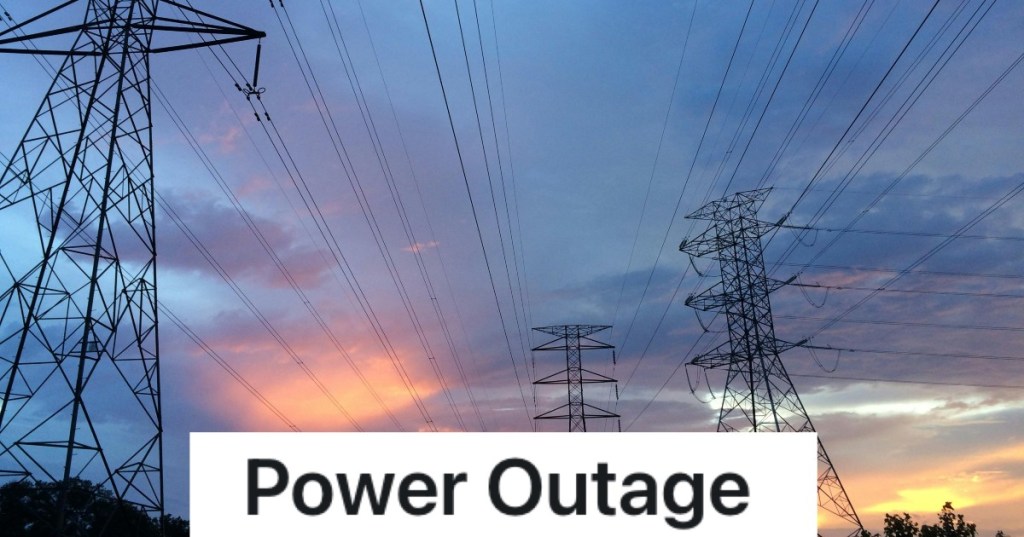 power lines at sunset