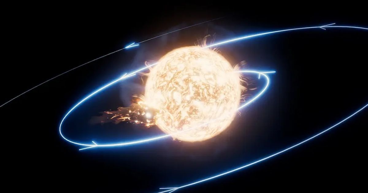 NASA Illustration of planet crashing into star