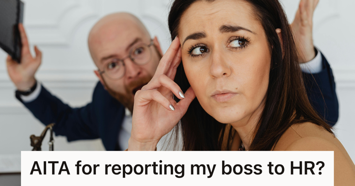 professional woman looking concerned with yelling man behind her