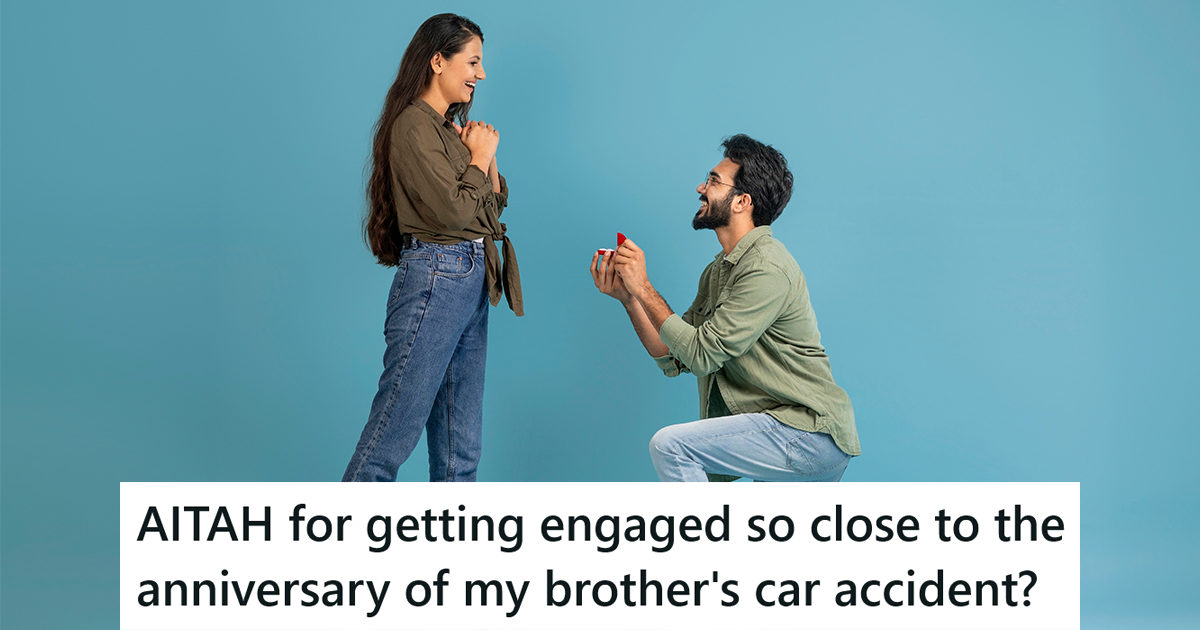 man down on one knee proposing to his girlfriend