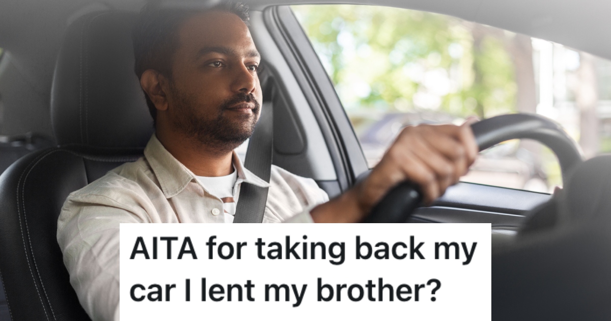 He Agreed To Lend His Brother A Car For A While, But Now His Brother Is Upset Because He Took It Back man driving a car