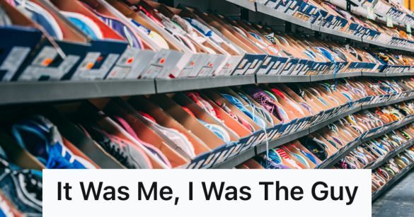 row of shoe boxes in a shoe store