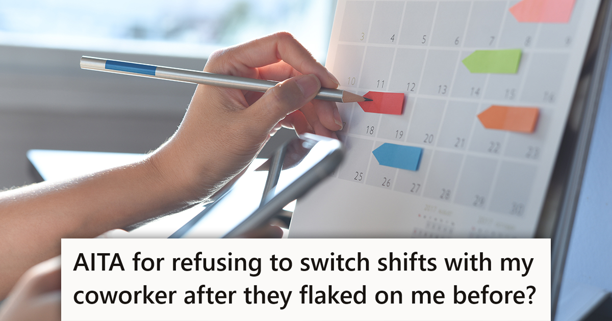 Her Coworker Needs Her To Take A Shift Because Theyre Supposed to Be a Team, But She Feels Like Hes Been Cheating The Rules Of The Game Shutterstock/Reddit