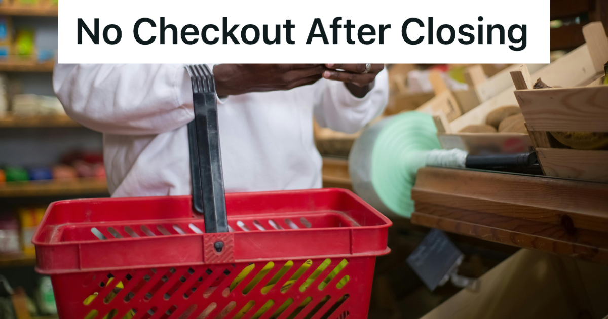 shopper holding a grocery basket