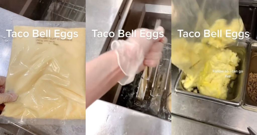 Eggs being made at Taco Bell