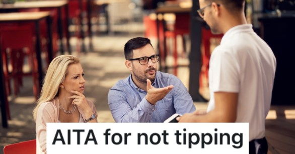 man talking to a waiter