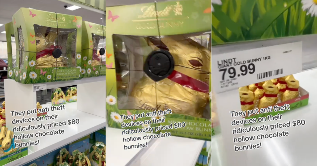 chocolate bunny in a store