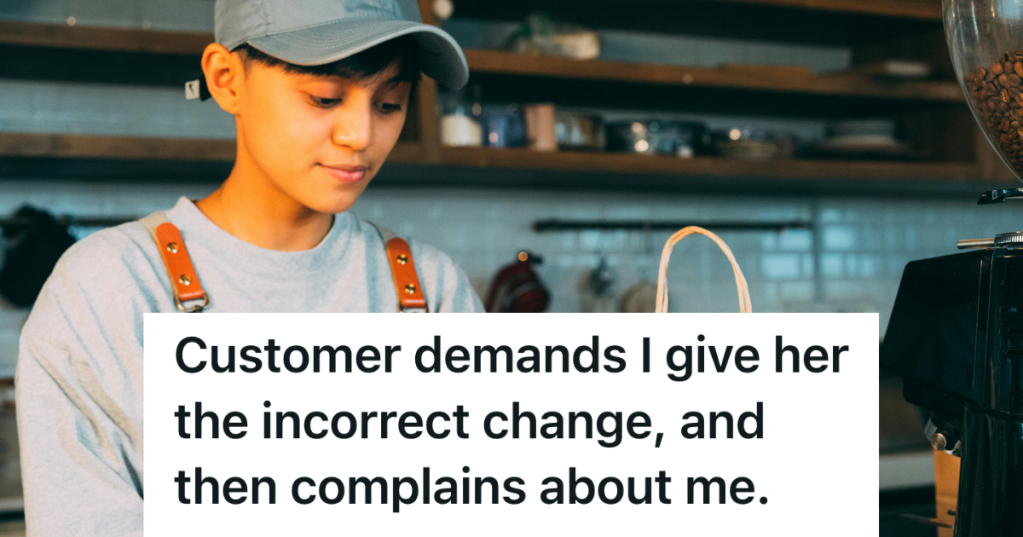 teenage employee working the cash register