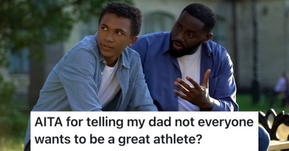 man talking to his son