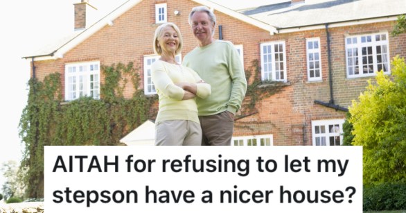 couple in front of a house