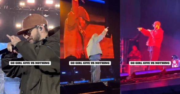 Justin Timberlake on stage in Transylvania