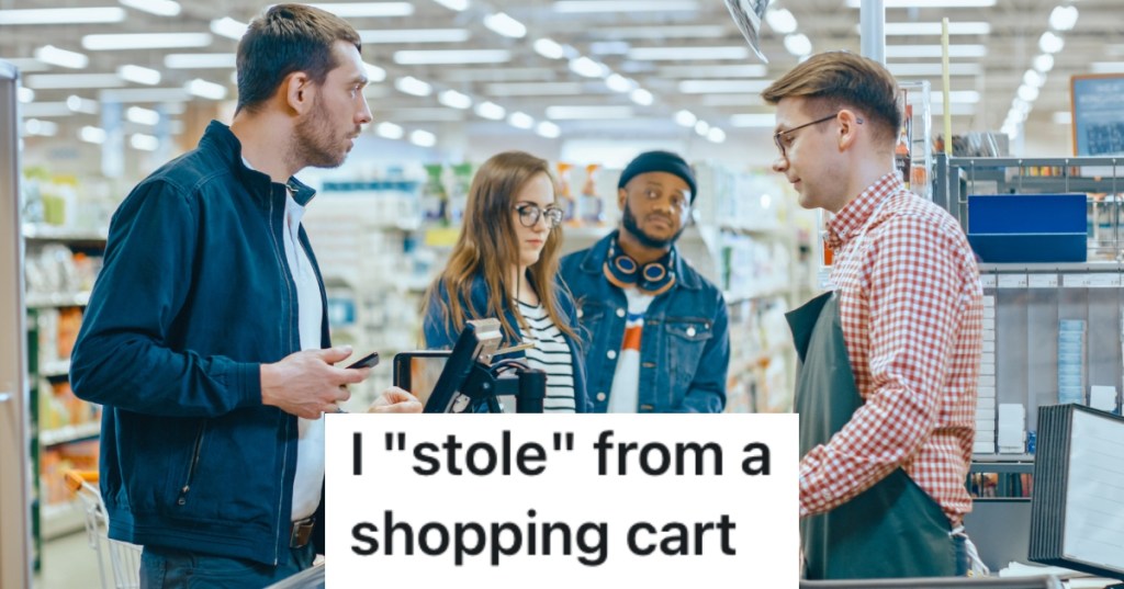 people in line at a grocery store