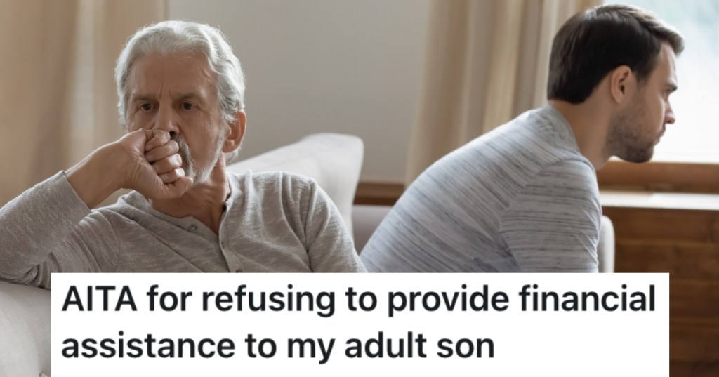 man and son sitting on a couch