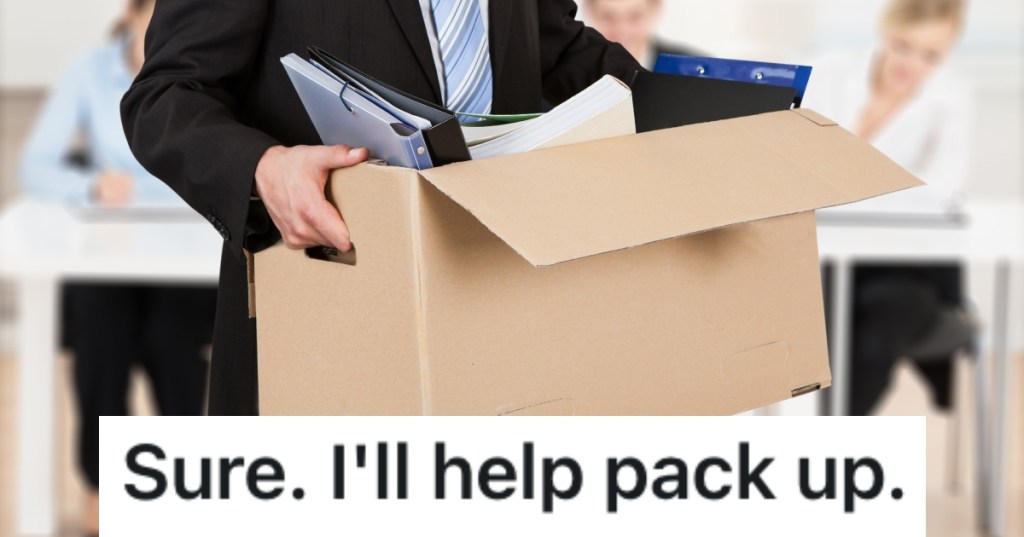 worker carrying a packed up box