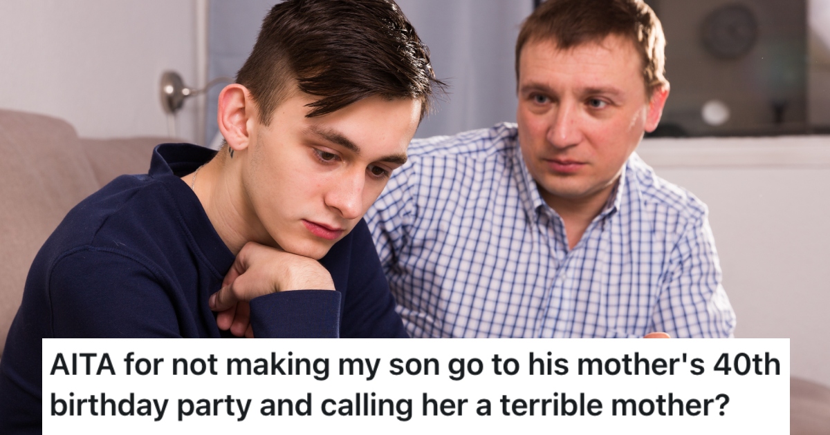 man talking to his son