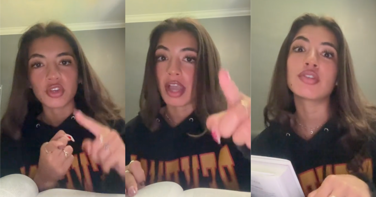 woman talking about perfume