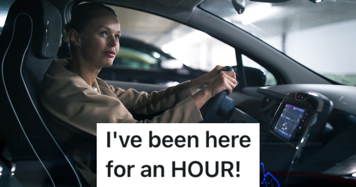 woman sitting in a car