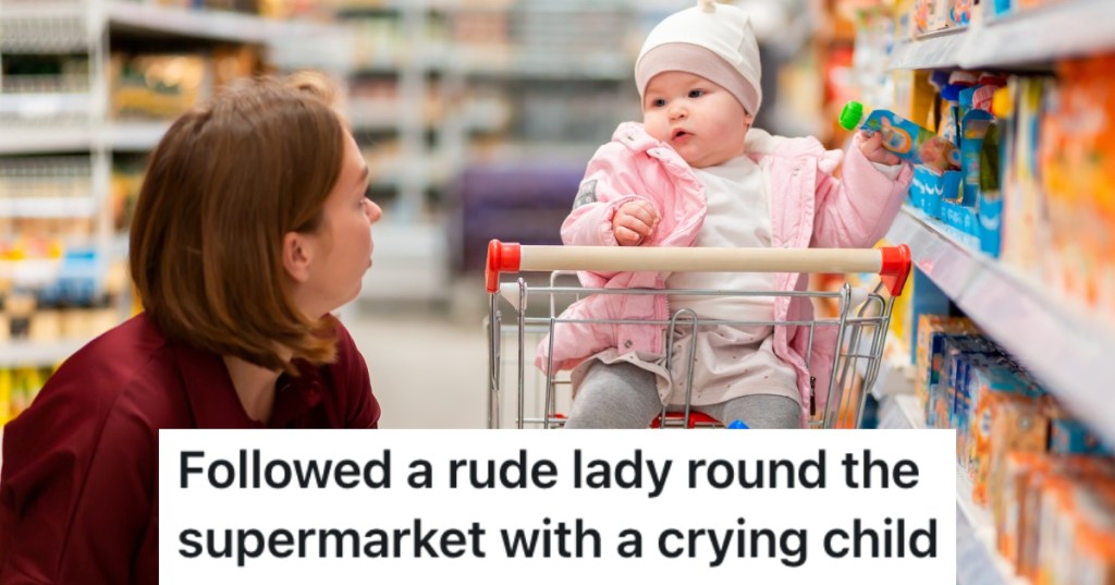 woman with a baby in a store