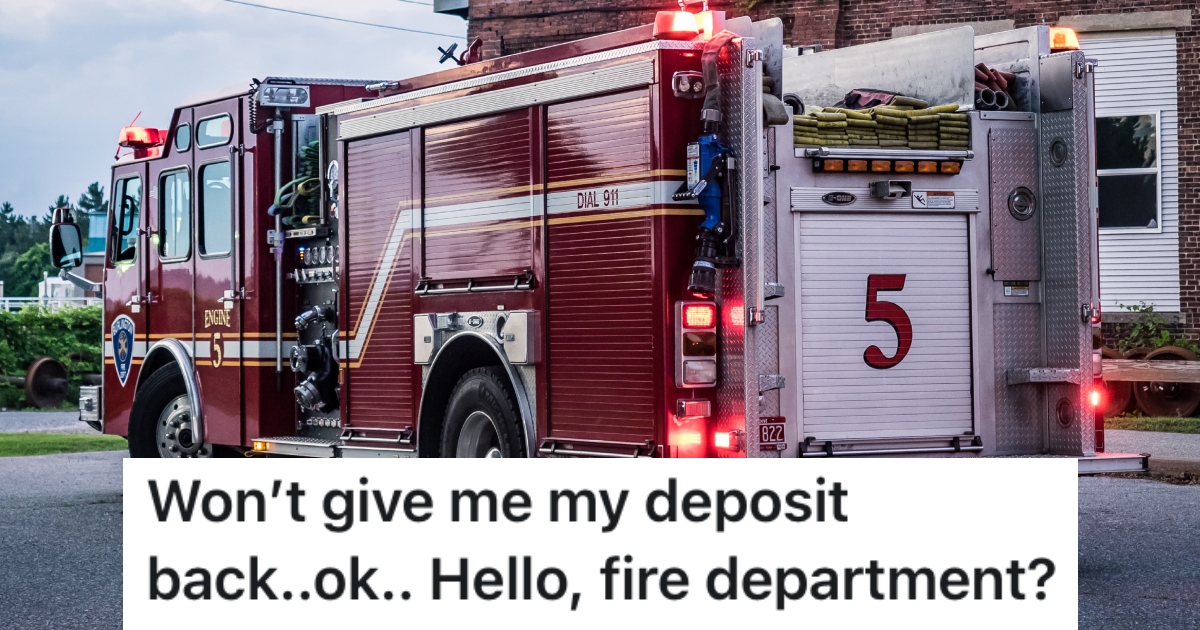 fire truck in front of a building