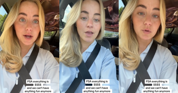 woman sitting in her car