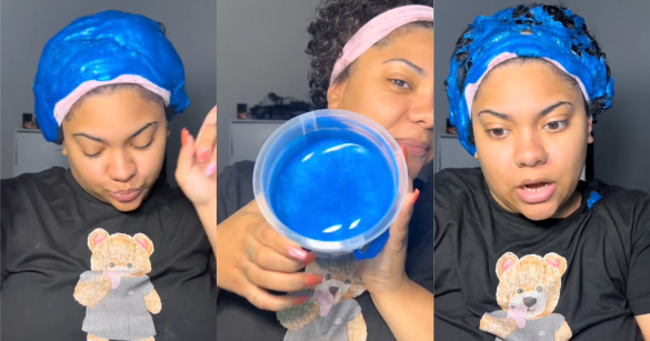 woman with blue hair