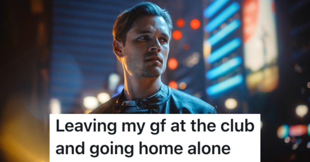 man on street at night