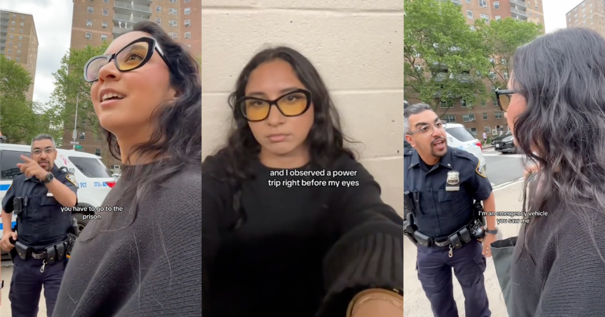 woman arguing with cops