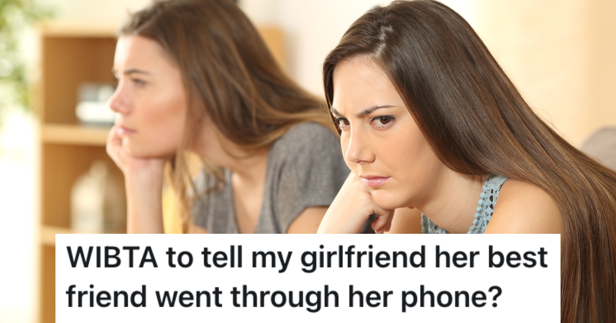 She Found Out Her Girlfriends Roommate Snooped And Looked Through Her Phone, And She Wants To Tell Her About It two women sitting on a couch