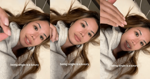 woman talking about being single