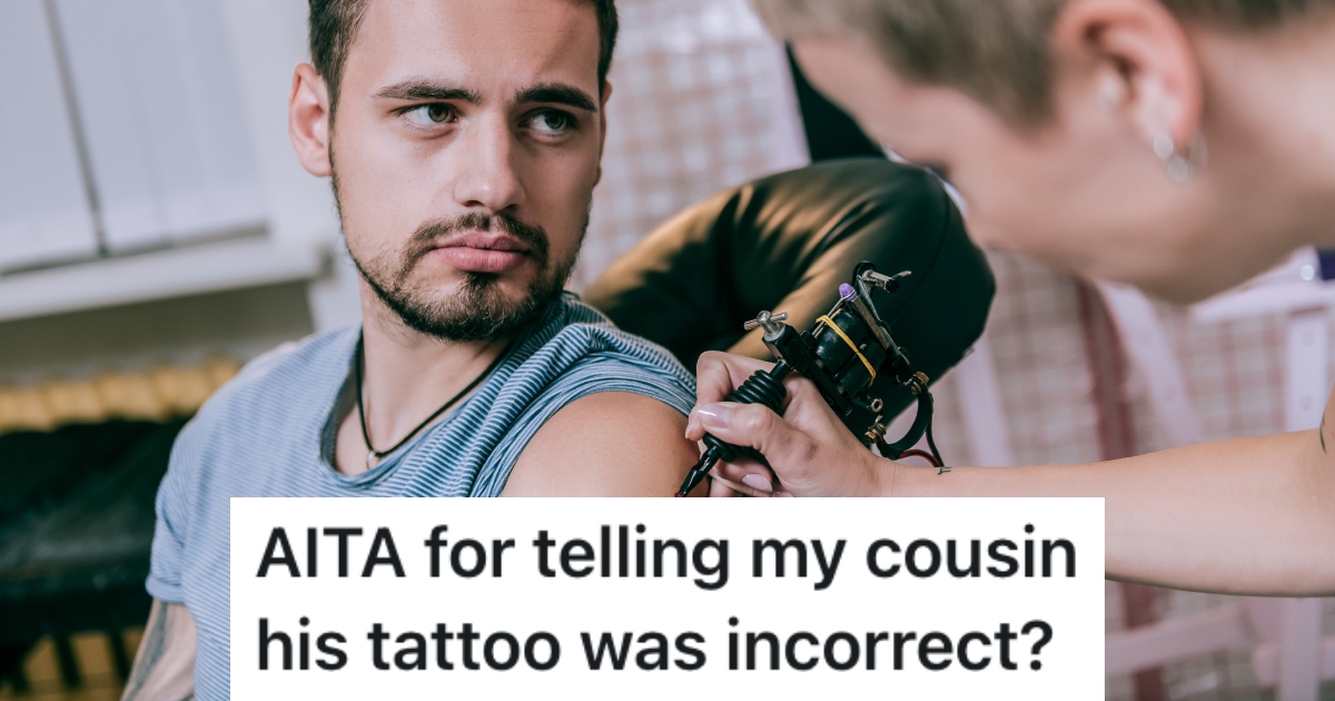 Wedding Guest Noticed Their Cousins Japanese Language Tattoo Was Wrong, So They Told Him The Truth About It man getting a tattoo