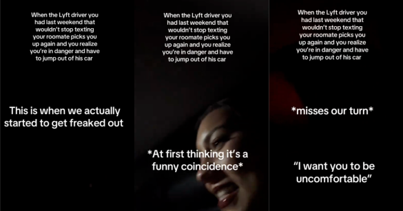 woman talking about her uber ride