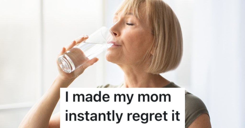 woman drinking water