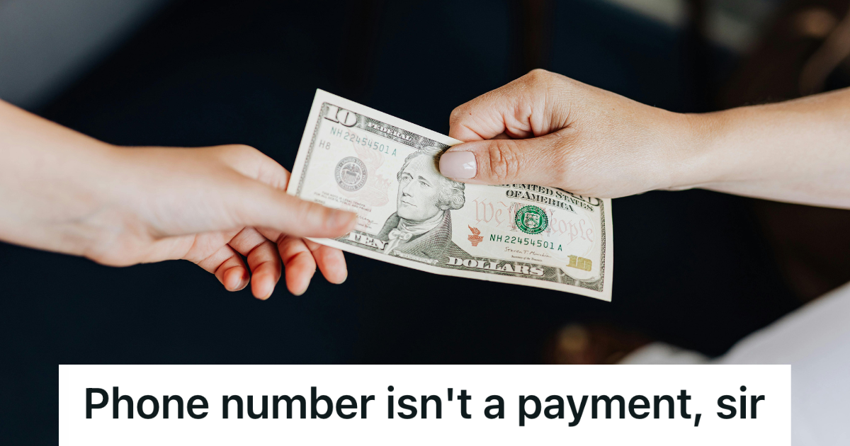 two people exchanging 10 dollars