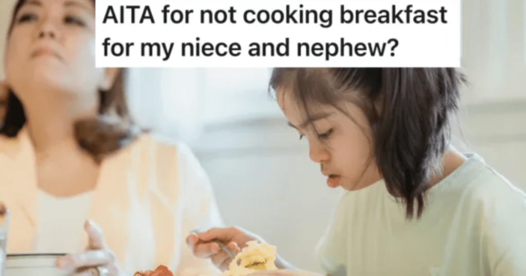 kid eating breakfast with mom