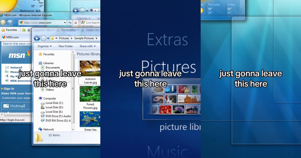 Screenshots from Windows Vista