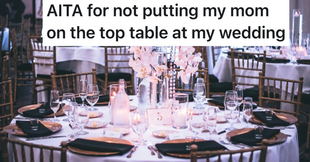 wedding reception table with centerpieces