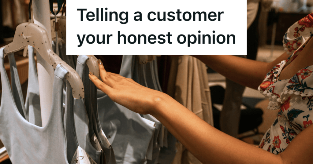 woman looking through rack of dresses