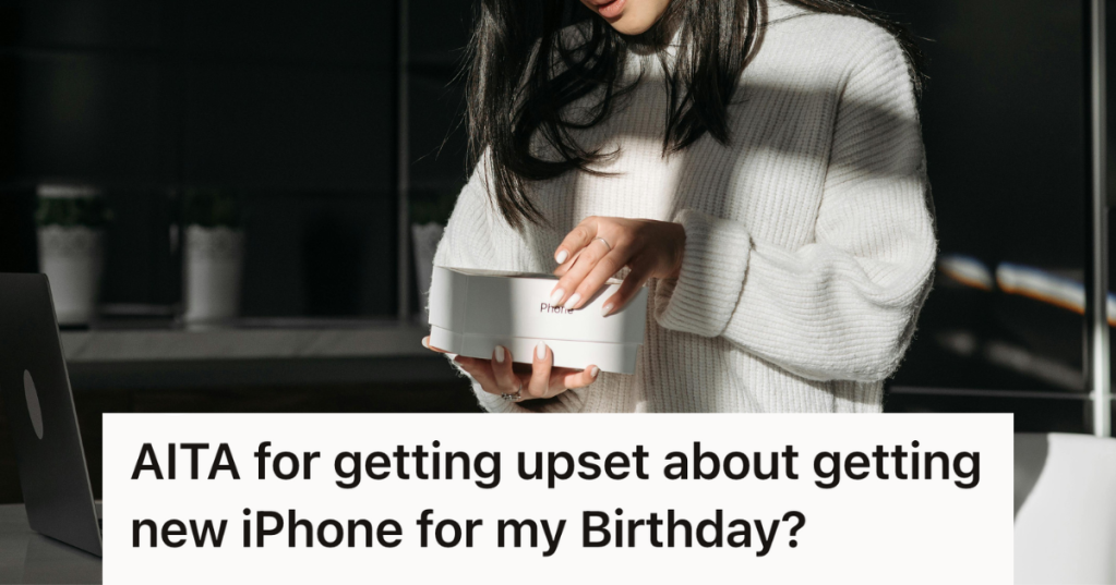 woman opening an iphone box