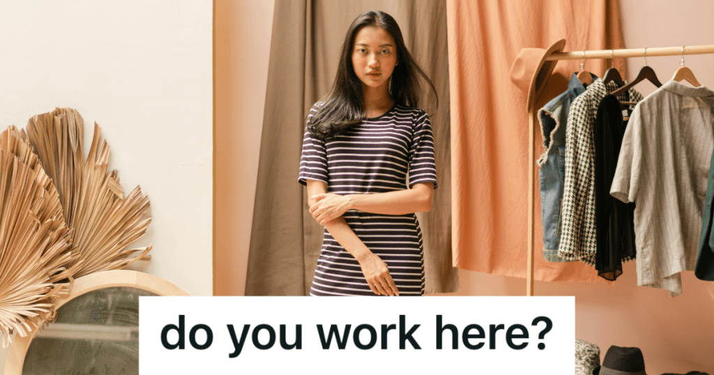 woman working at a boutique shop