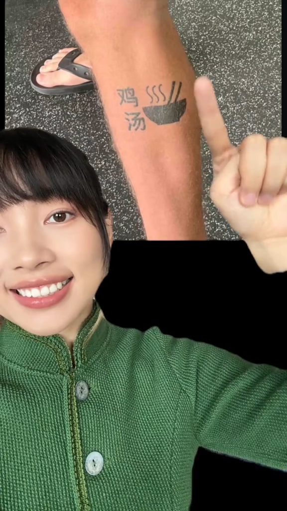 Jessie translating Chinese tattoos