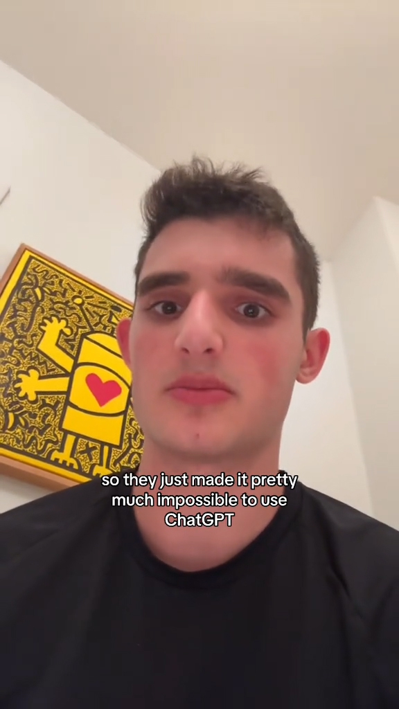 A student going over AI-detection technology