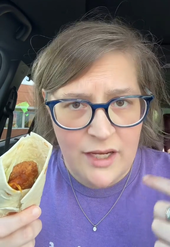 Paige reviewing a snack wrap