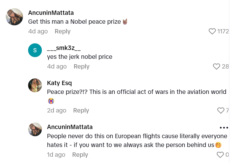 2025 08 13 15 33 16 Passenger Wanted As Much Room On The Plane As Possible, So He Stopped The Row In Front Of Him From Reclining For The Entire Flight