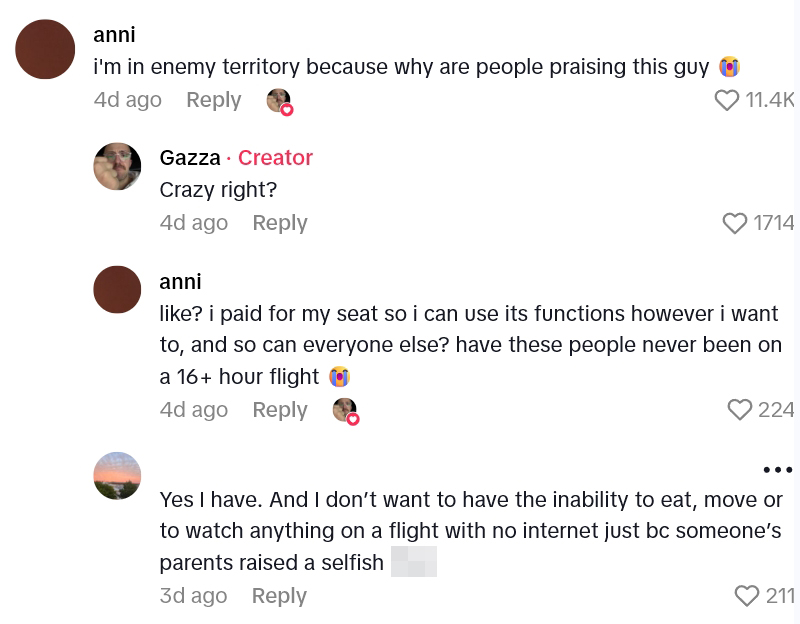 2025 08 13 15 33 49 Passenger Wanted As Much Room On The Plane As Possible, So He Stopped The Row In Front Of Him From Reclining For The Entire Flight