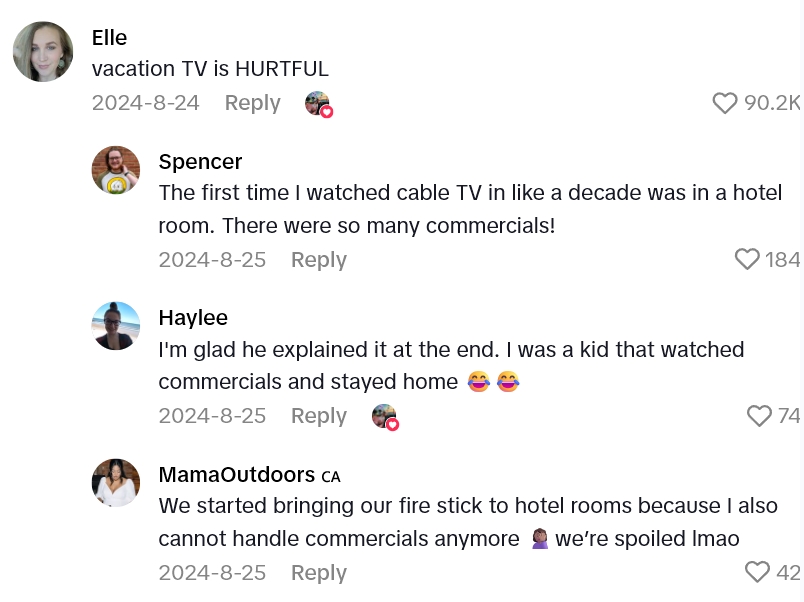 2025 08 15 22 15 45 His Daughter And Her Friend Were Baffled To See Ads Play During their Movie, Dubbing It Vacation TV