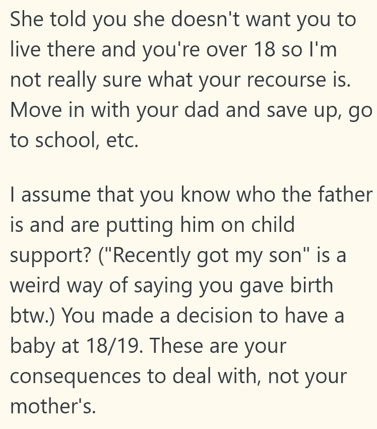 2025 08 17 16 40 02 Shes Very Young Living With An Unplanned Kid And Pinging Between Parents, But One Of Them Straight Up Told Her To Get Out