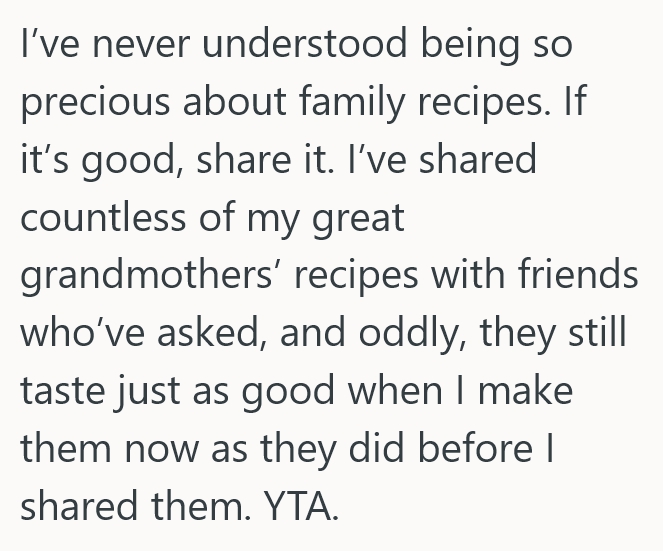 2025 08 19 17 27 01 Theyre Keeping A Secret Family Recipe A True Secret, But Others Arent Sure Thats The Right Thing To Do