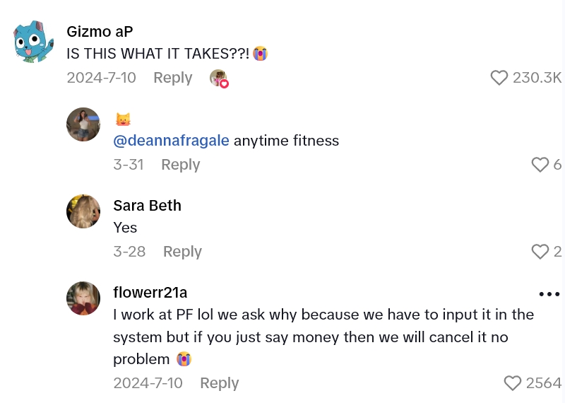 2025 08 23 13 56 07 Girl Has To Give A Good Reason For Cancelling Her Planet Fitness Membership, And Comes Up With The Most Hilariously Bonkers Story Imaginable