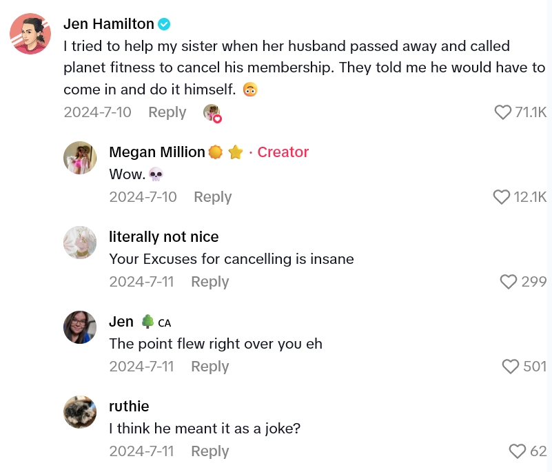 2025 08 23 13 56 25 Girl Has To Give A Good Reason For Cancelling Her Planet Fitness Membership, And Comes Up With The Most Hilariously Bonkers Story Imaginable