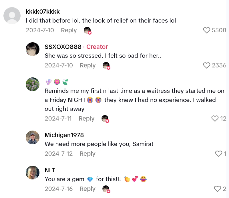 2025 08 27 17 32 38 Diner Gets Stressed Out On Servers Behalf, Gets Up And Starts Doing Her Work For Her